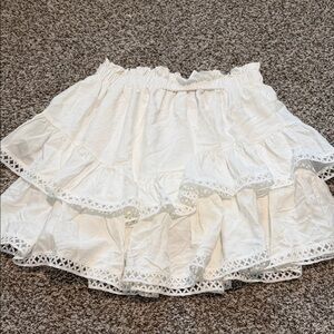 🌿 SHEIN White Layered A-Line Skirt